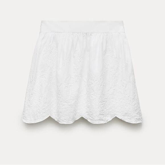Zara ZW COLLECTION EMBROIDERED MINI SKIRT - Picture 5 of 11